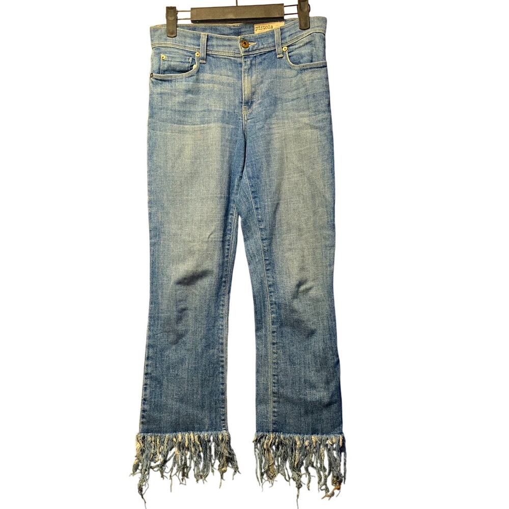 Pistola Cropped fringed straight leg jeans size 25